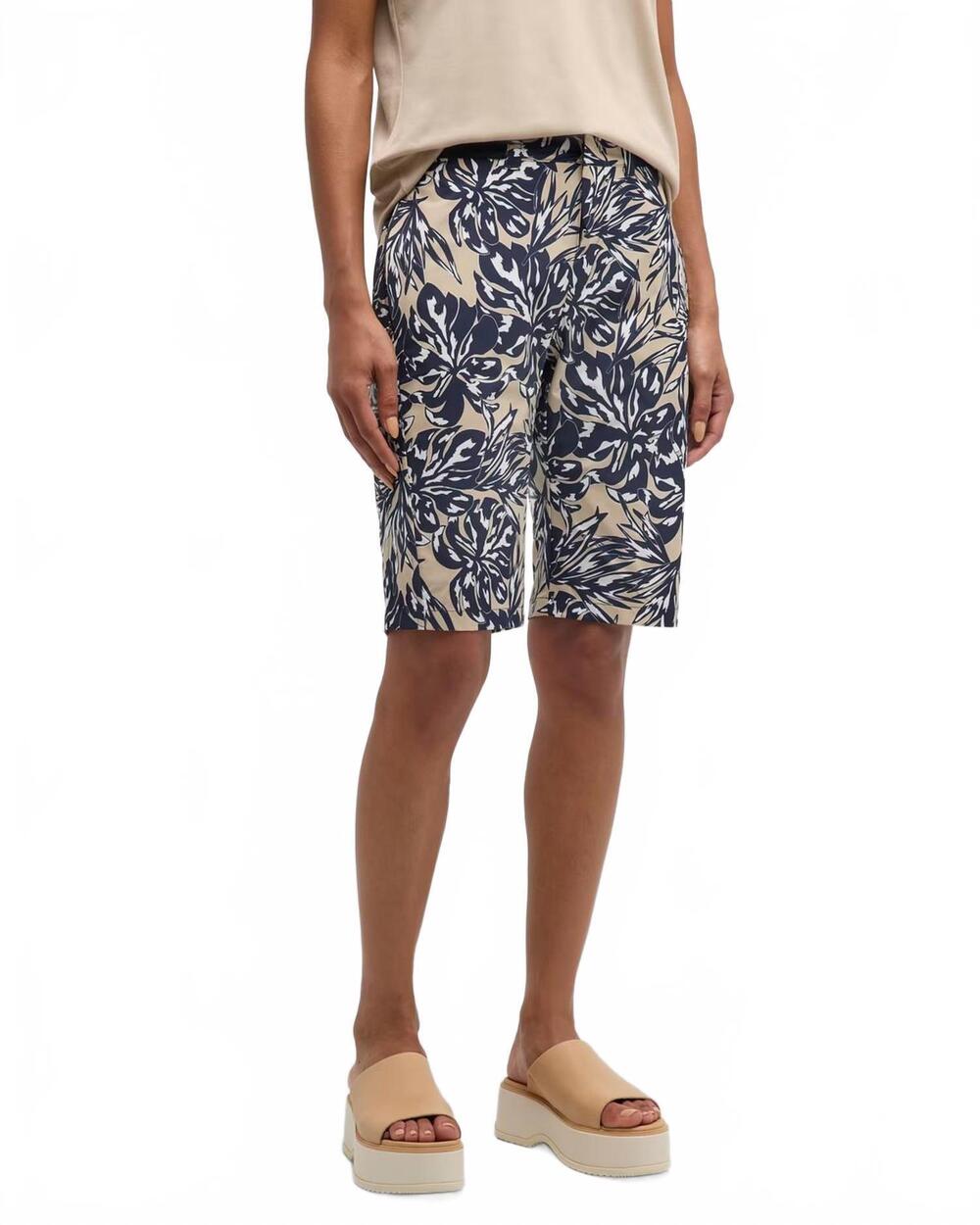 NEW BOGNER women's zita print shorts in navy/tan